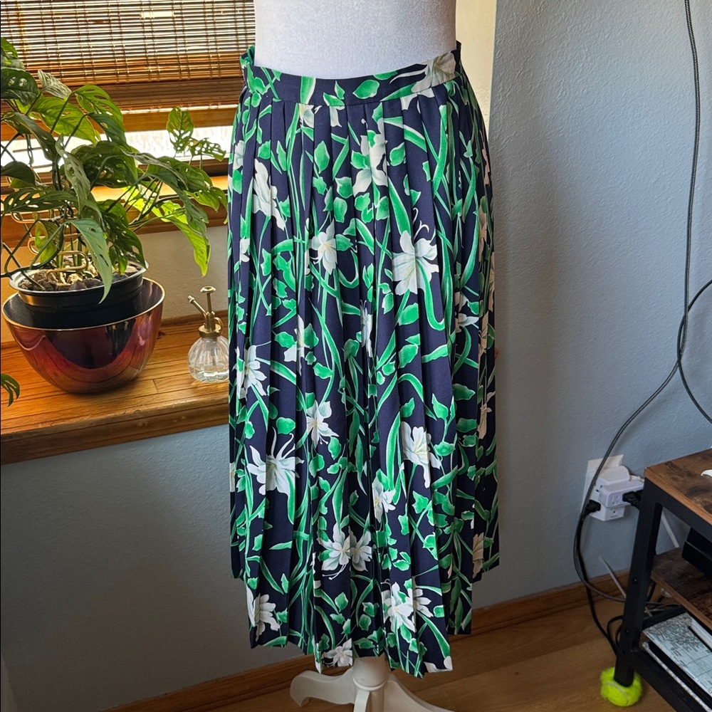VTG 💙Pendleton💚 Skirt Lillies Floral Cottagecore Garden Girl Boho Button Small